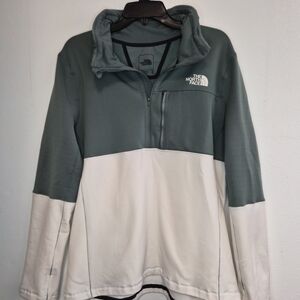 The North Face Green and White Pullover